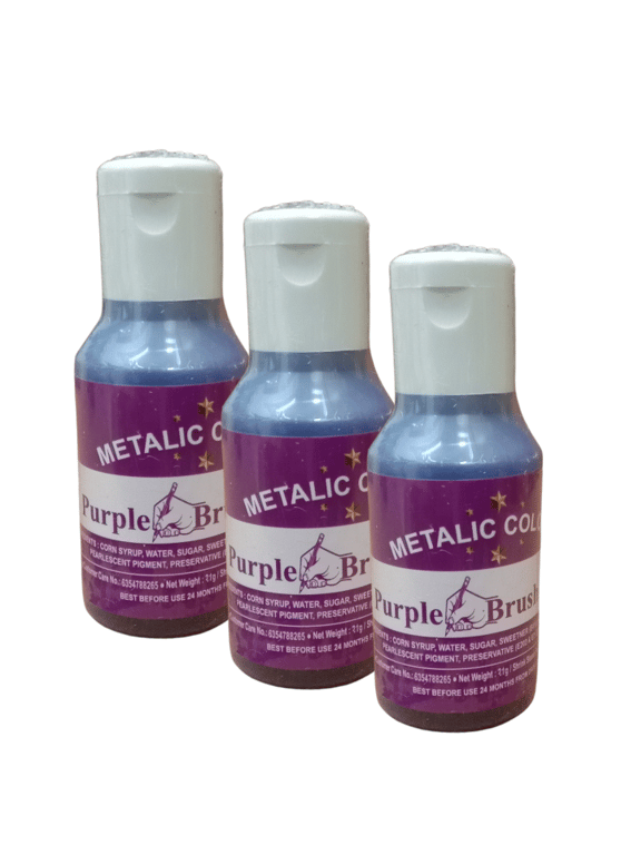 Metallic Food Color Purple Brush Paint pack of 3