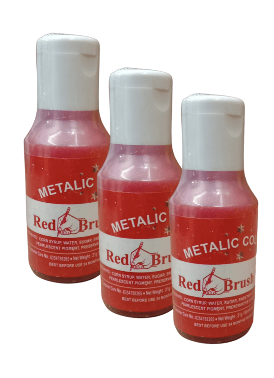 Metallic Food Color Red Brush Paint pack of 3