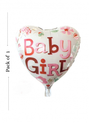 Baby girl Heart shape foil balloon 18 inch pack of 1