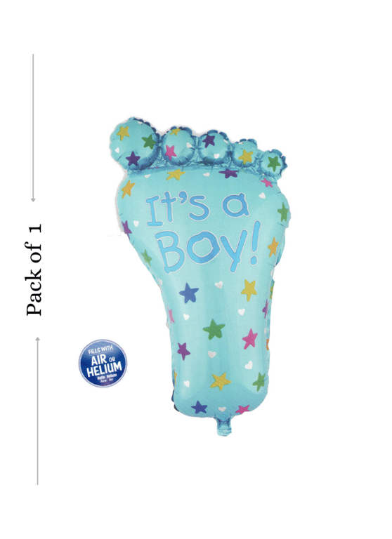 Boy Feet foil balloon Blue pack of 1