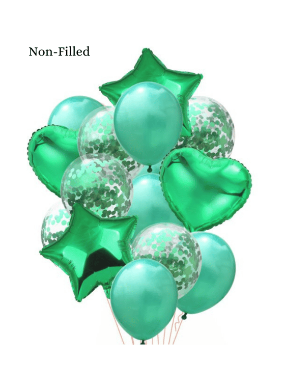 Confetti Foil Balloon 14 Piece Set 18 inch Green