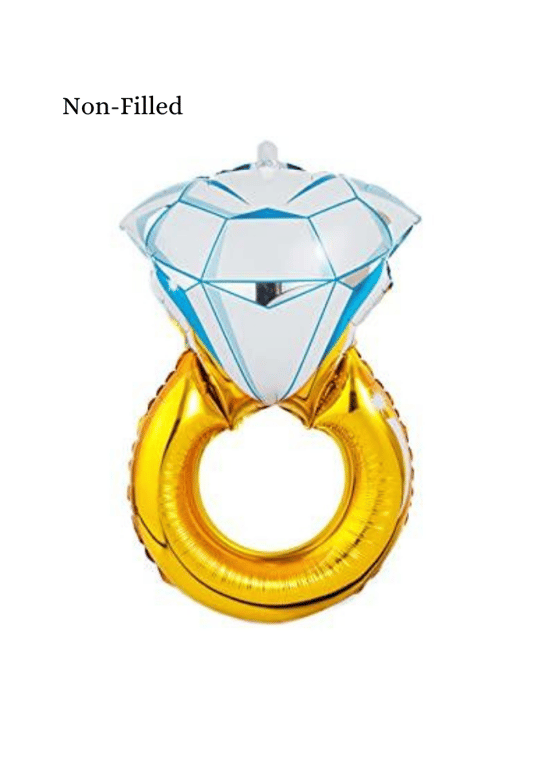 Diamond Ring Foil Balloon 18 inch Golden