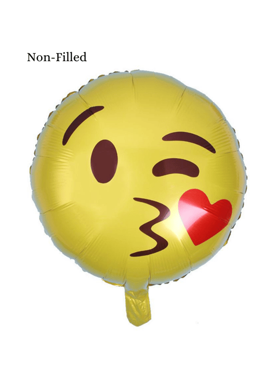 Emoji With Heart Kiss Foil Balloon 18 inch Yellow