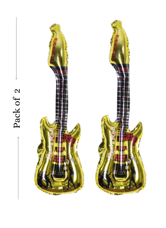 Guitar foil balloon Gold 18 inch pack of 2