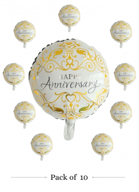 Happy Anniversary foil balloon 18 inch pack of 10