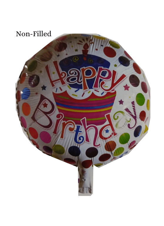 Happy Birthday Colorful Dots Printed Foil Balloon 18 inch Multi Color
