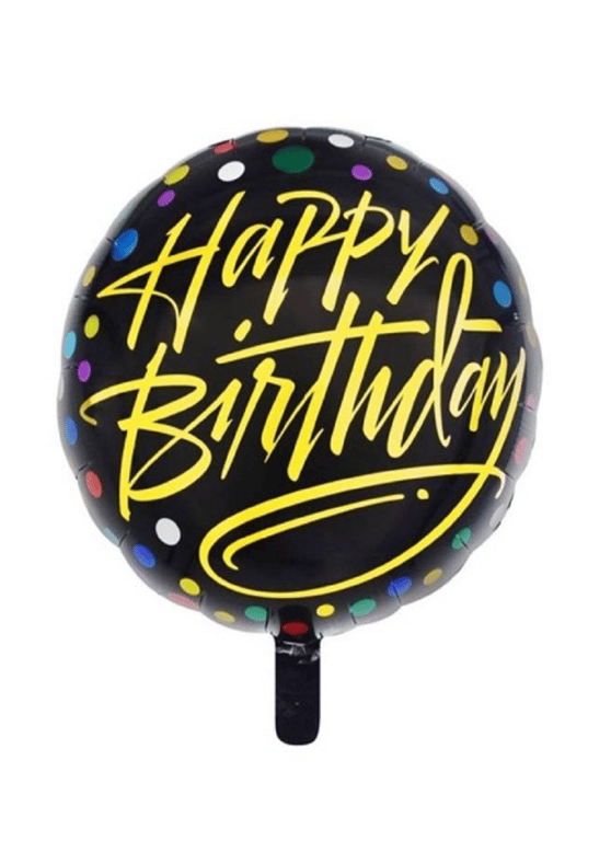 Happy birthday Gold Script round foil balloon 18 inch pack of 1