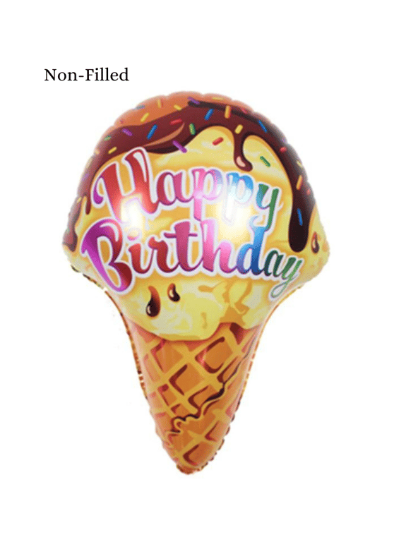 Happy Birthday Ice Cream Cone 32 inch Brown