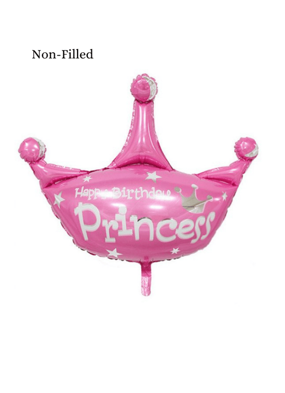 Happy Birthday Princess Crown Foil Balloon 32 inch Pink