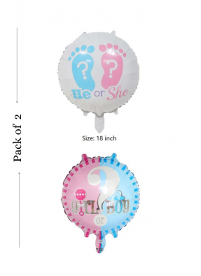 He or she / Boy or Girl foil balloon 18 inch pack of 1
