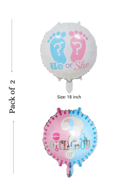 He or she / Boy or Girl foil balloon 18 inch pack of 1