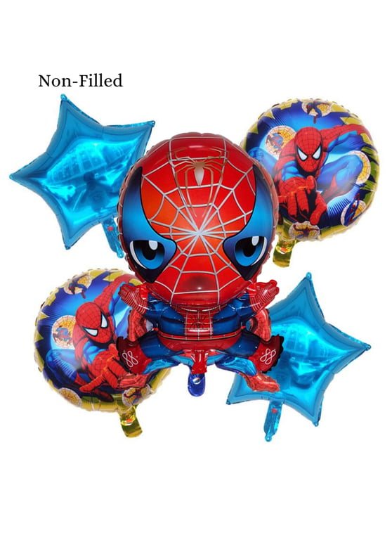 Little Spiderman 5 Piece Set Foil Balloon Red Blue