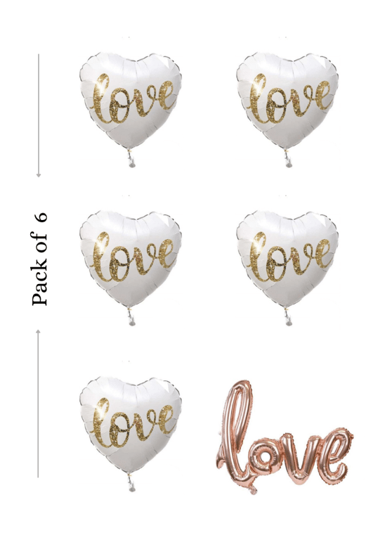 Love foil balloon 6 pieces pack of 1