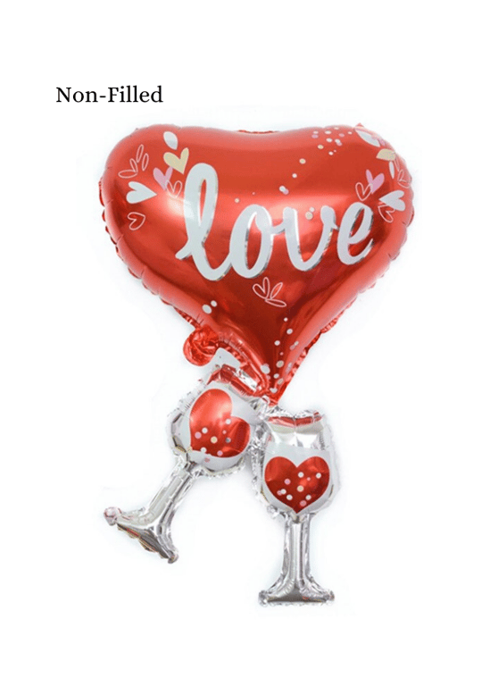 Love Heart Glass Foil Balloon 32 inch Red