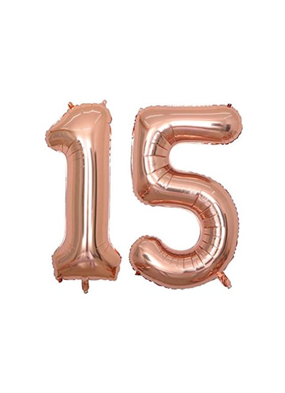 Number 15 Foil Balloon Rose Gold 16 inch pack of 1