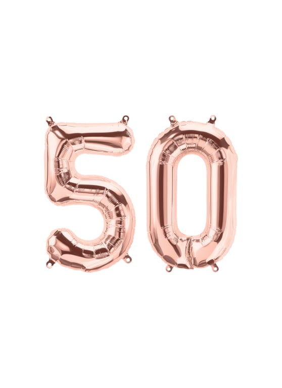 Number 50 Foil Balloon Rose Gold 32 inch pack of 1