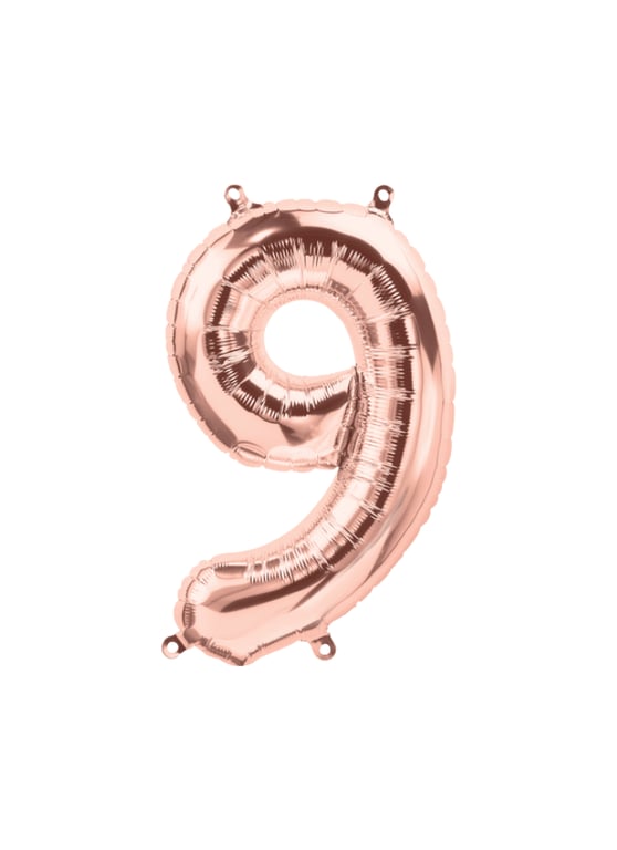 Number 9 Foil Balloon Rose Gold 32 inch pack of 1