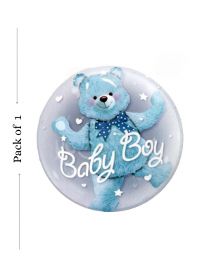 Teddy baby boy foil balloon Blue 24 inch pack of 1