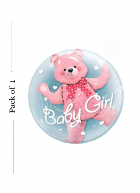 Teddy baby girl foil balloon Pink 24 inch pack of 1