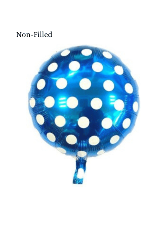White Dots Foil Balloon 18 inch Blue