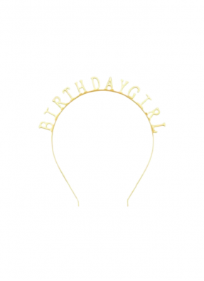 Birthday girl headband Gold pack of 1