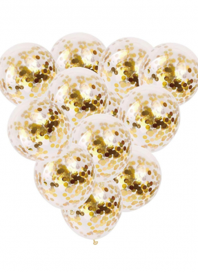 Confetti Prefilled Balloon latex Gold 15 pieces 12 inch pack of 1