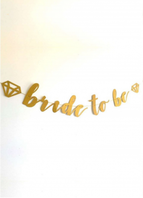 Bride To Be Cursive Banner Gold pack of 1