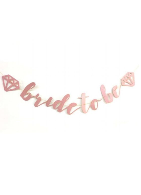 Bride To Be Cursive Banner Rose Gold pack of 1