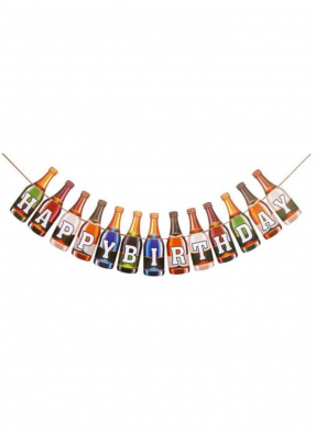 Happy birthday banner bottle multi color pack of 1