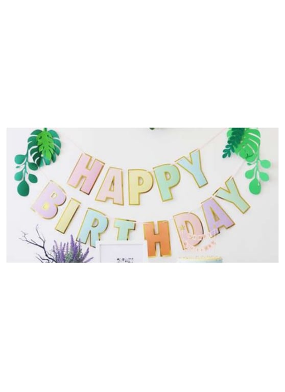 Happy Birthday Banner Pastel Multi Color pack of 1