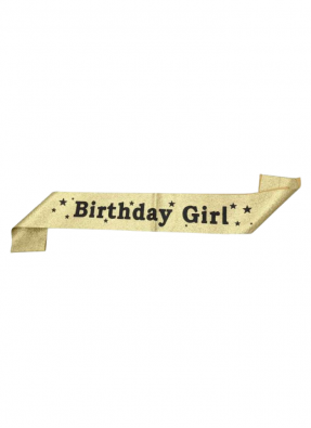 Golden Glitter Sash Birthday Girl pack of 1