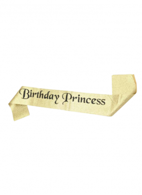 Golden Glitter Sash Birthday Princess pack of 1