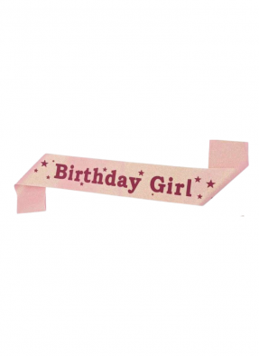 Pink Glitter Sash Birthday Girl pack of 1