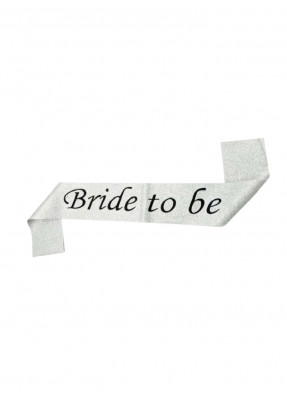 Silver Glitter Sash Bride To Be pack of 1