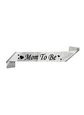 Silver Glitter Sash Mom To Be pack of 1