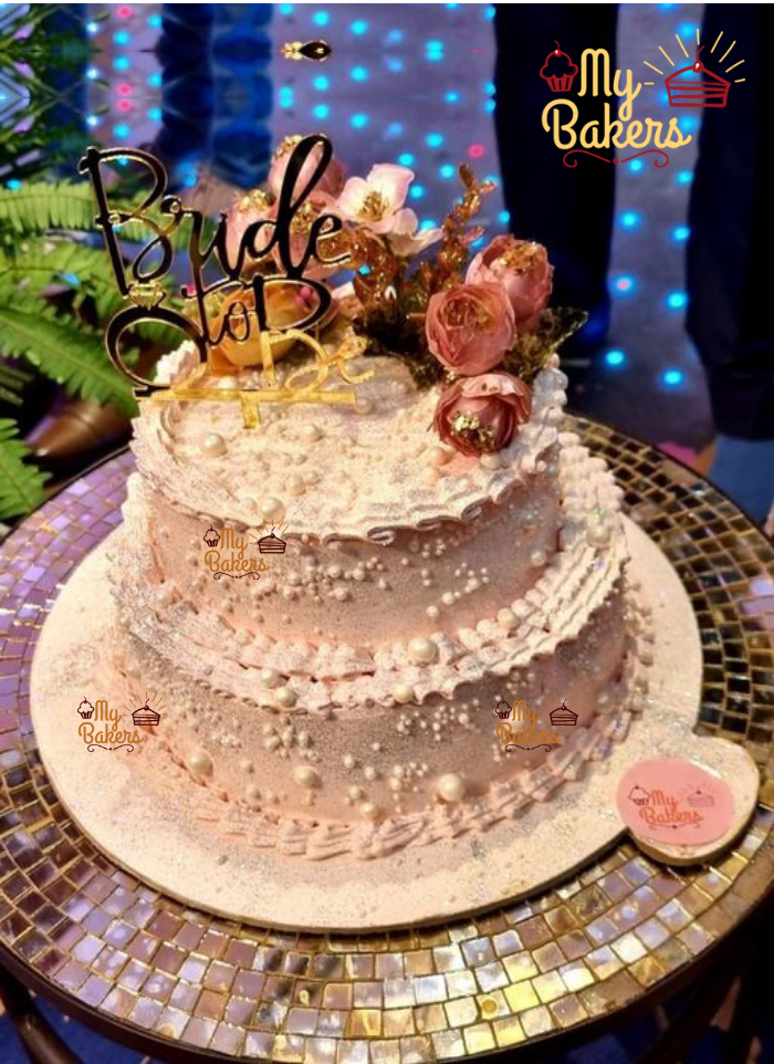 Bride To Be 2 Tier Cream Cake