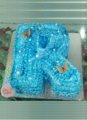 R Shape Alphabet Cake