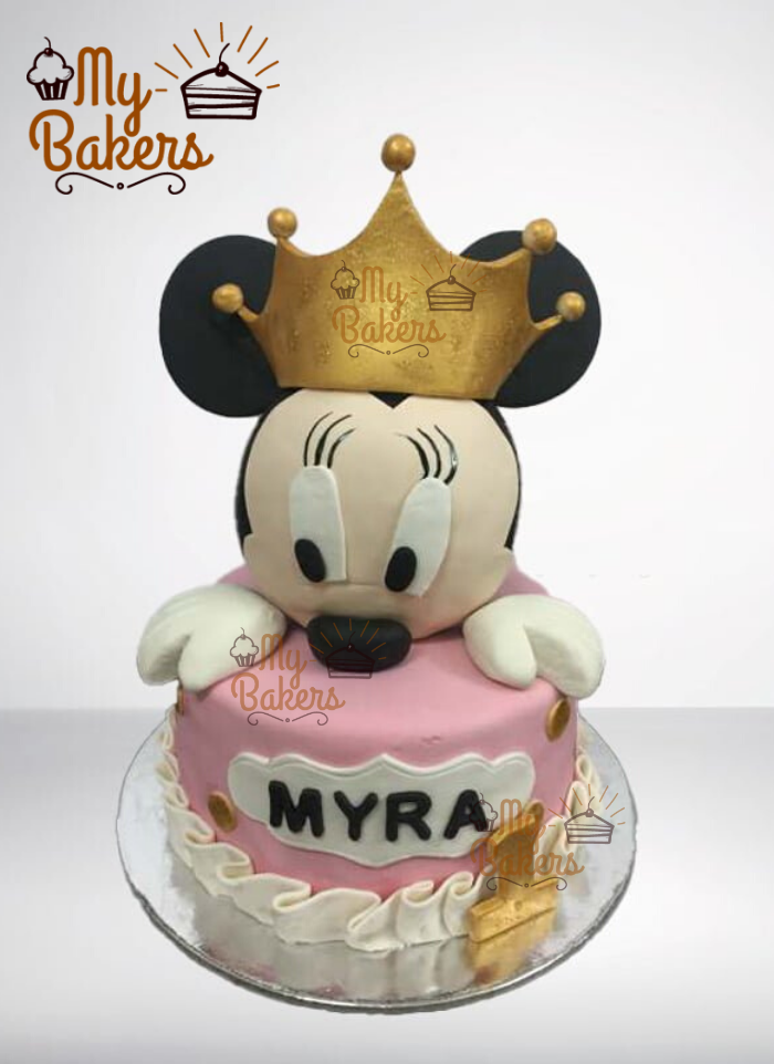 Cute Minnie Mouse Fondant Cake