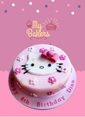 Delicious Hello Kitty Theme Cake