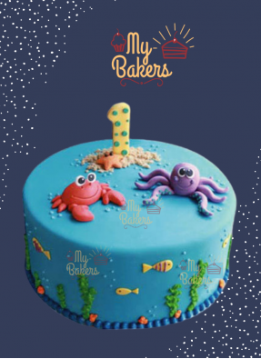 Exclusive Baby Ocean Creature Theme Cake