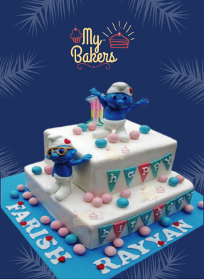 Smurfs Theme Cake