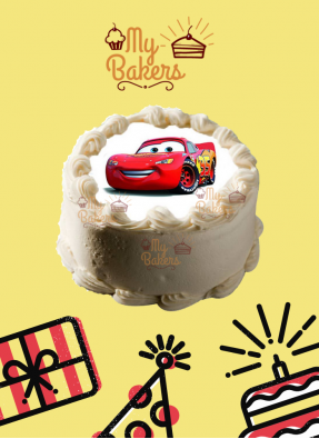 Car Cartoon Theme Photo Cake