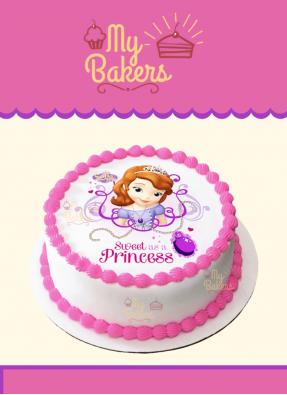 Sweet Sofia The First Princess Theme Photo Cake