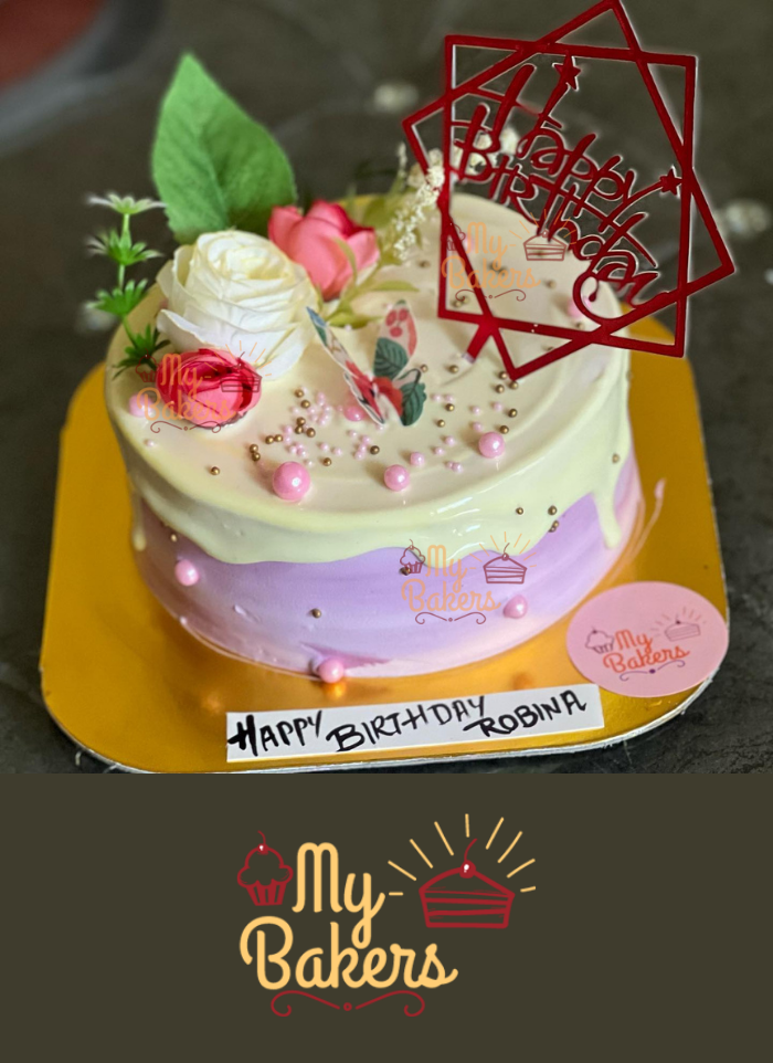 Edible Rose Flower Birthday Cake