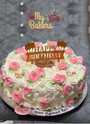 Creamy Flower Birthday Cake