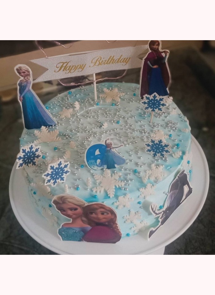 Frozen Theme Surprise Birthday Cake