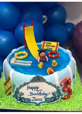 Swimming Pool Theme Cake