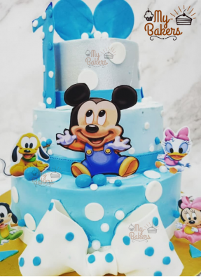 Adoring Mickey Mouse And Friends 3 Tier Cake