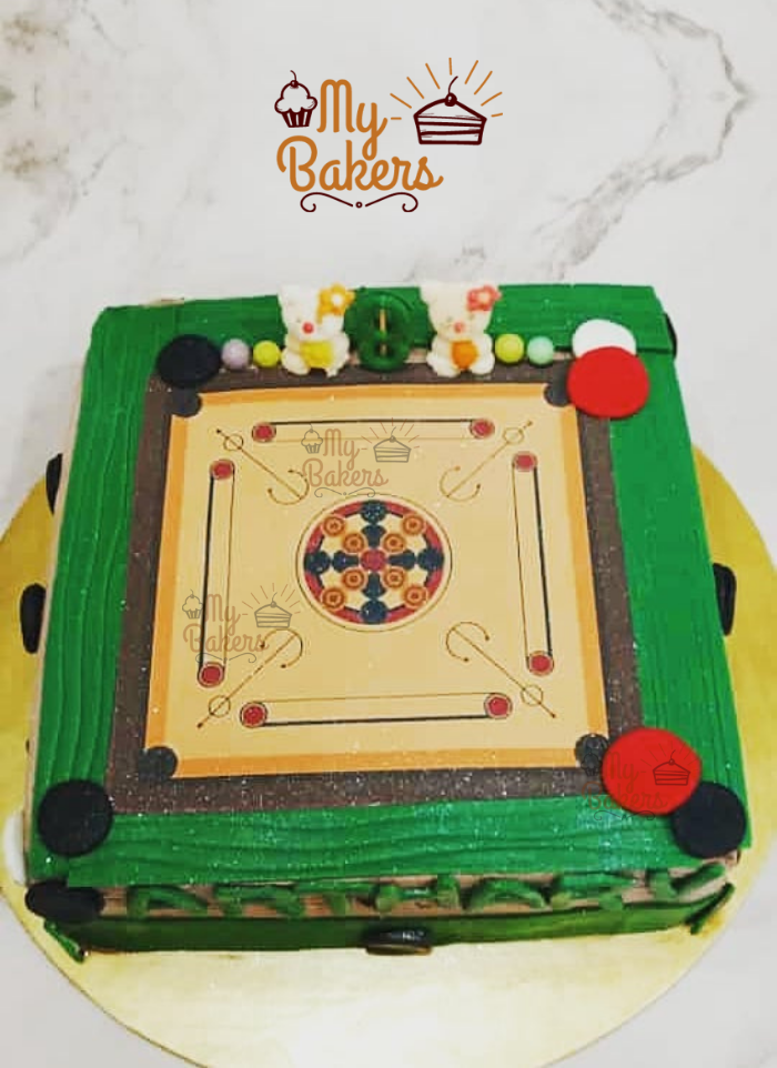 Carrom Board Theme Cake