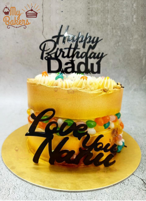 Love You Nanu And Dadu Birthday Cake